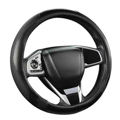 West Llama Microfiber Leather Car Steering Wheel Cover for Kia,14.5-15 inch (Black-Standrad Size) - color: D-Black