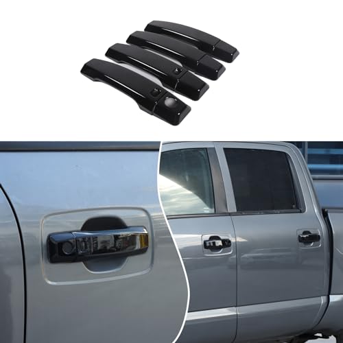 Exterior Door Handle Trim Cover Fit for Nissan Titan 2016-2023, ABS Door Handle Cover Front Rear Outer Door Handle Protector Trim Cover Accessories, for 4 Door Version, 8PCS (Bright Black) - color: Bright Black