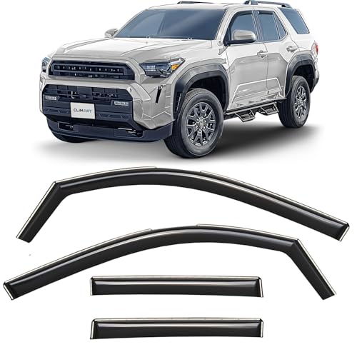 CLIM ART in-Channel Incredibly Durable Rain Guards for Toyota 4Runner 2025-2026, Original Window Deflectors, Vent Window Visors, Vent Deflector, 4 pcs. - 625080 - color: For 4Runner 25-26