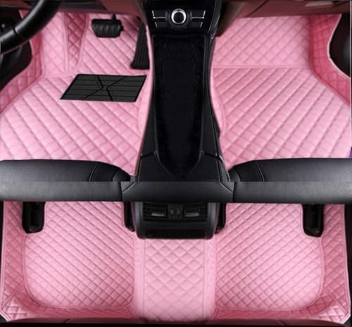 Custom Personalized Floor Mats for Cars，Luxury Full Coverage All Car Floor Mats，Anti-Slip Leather Car Mat Set ，Custom Floor Mats for 98% of Cars, Trucks SUVs (Pink) - color: Pink