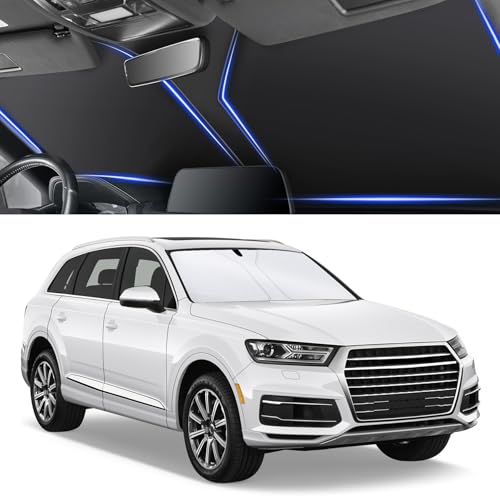 SINGARO 300T Universal Car Windshield Sun Shade, Foldable Reflective for Windshield & Window Shades with Overlapping Design, Car Interior Accessories (55" L x 26.7" W) - size: Standard