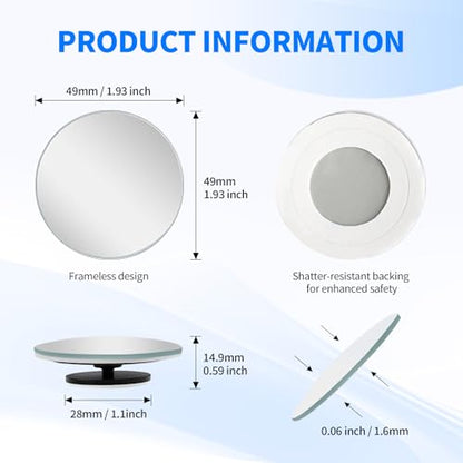 2 PCS Car Blind Spot Mirror, HD Frameless Convex Glass Angle Adjustable, Self-adhesive Back Auxiliary Reverse Mirror Wide Angle Side Mirrors Universal Car Exterior Accessories (Round) - size: Round
