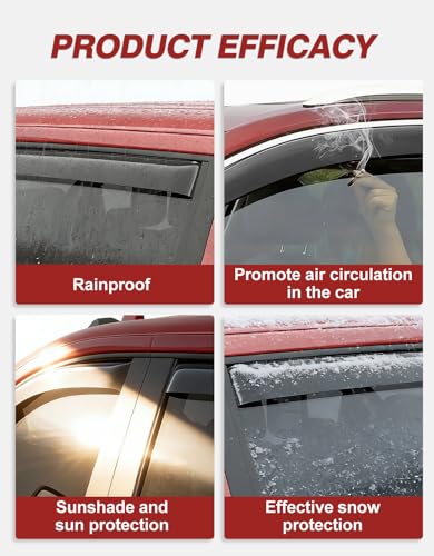 in-Channel Window Rain Guards Fit for Toyota RAV4 2013-2018, Extra Durable Window Visors Window Deflectors Vent Visors Vent Shades Car Accessories-4 pcs - size: Fit for 2013-2018 Toyota RAV4