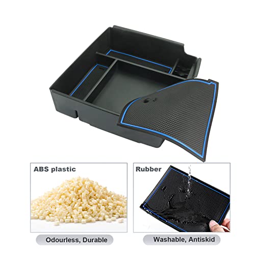 SKTU for 2022-2024 2025 2026 Kia Carnival Center Console Organizer 2022-2024 2025 2026 Carnival Accessories Insert ABS Materials Tray 2024 2025 2026 Carnival Console Tray with Coin and USB Hole (Blue) - color: Blue