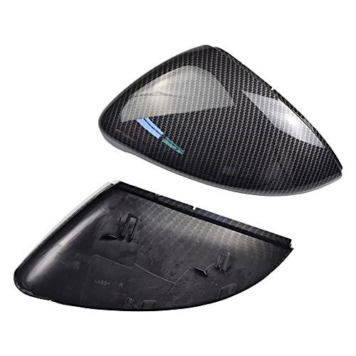 1 Pair Black Rearview Mirror Cover Left Right Side Mirror Covers Caps for VW Golf MK7 7.5 GTI 7 Golf 7 R (Carbon Fiber) - color: Carbon Fiber
