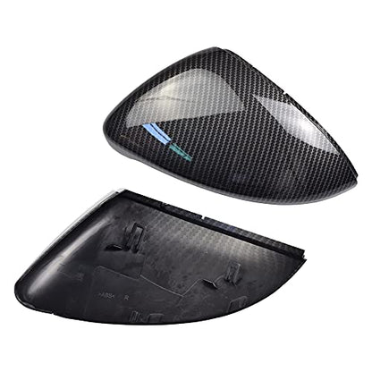 1 Pair Black Rearview Mirror Cover Left Right Side Mirror Covers Caps for VW Golf MK7 7.5 GTI 7 Golf 7 R (Carbon Fiber) - color: Carbon Fiber