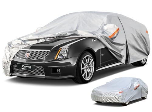 Kayme 6 Layers Car Cover Custom Fit for Cadillac CTS (2003-2014) Waterproof All Weather for Automobiles, Outdoor Full Cover Rain Sun UV Protection.Silver - size: 13. Custom Fit Cadillac CTS