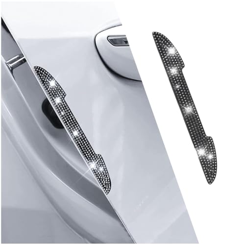 4 PCS Bling Rhinestone Car Door Handle Scratch Protector, Universal for All Cars, Vehicles, SUVs, Car Side Rearview Mirror, Car Door Edge Guard, Car Exterior Accessories for Women Men (White) - color: White