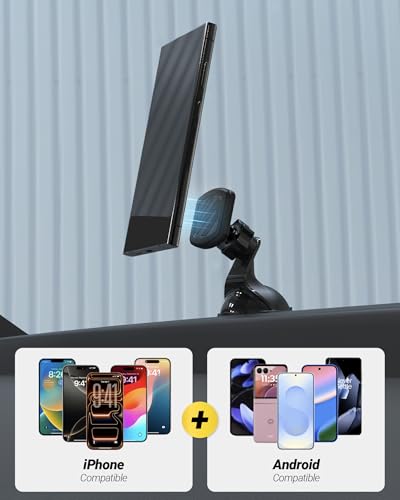 Scosche Extra Strength Suction Car Phone Mount, Magnetic Phone Holders for Your Car Windshield/Dashboard, Car Holder with 360° Rotation, Thick Metal Plate for iPhone and Android, Not MagSafe, 2-Pack - size: 2 Pack, style: Extra Strength - Window / Dash Su