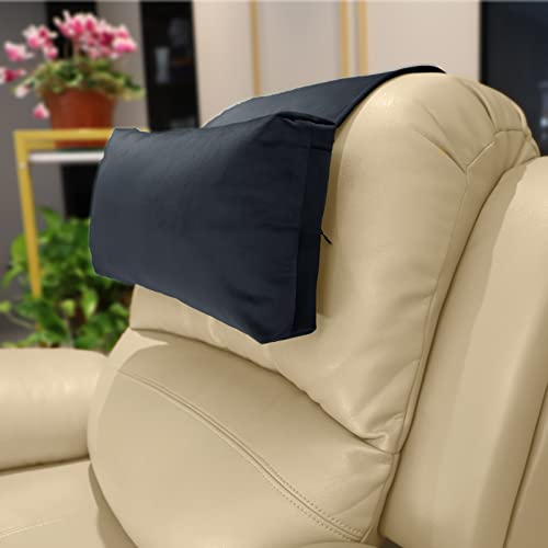 Headrest Pillow with Pearl Cotton Filling - Non-Slip Headrest Cushion for Recliners, Sofas and Loveseats (Black) - color: Black