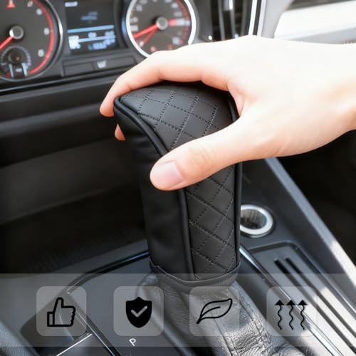 Car Gear Shift Cover, Universal Car Accessories Compatible with Most Truck/Car/SUV, Leather Gear Shift Cover, Soft Comfort, Black - color: dangbataoBlack