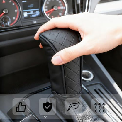 Car Gear Shift Cover, Universal Car Accessories Compatible with Most Truck/Car/SUV, Leather Gear Shift Cover, Soft Comfort, Black - color: dangbataoBlack
