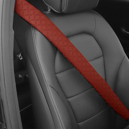 2PCS Extra Long Car Seatbelt Cover, 29.53 inches Soft Leather Vehicle Safety Seat Belt Strap Cushion, Comfortable Auto Shoulder Neck Chest Protection Pads Accessories, Extremely Long (Brown) - color: Brown/29 inches