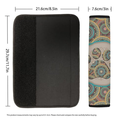 UNICEU Bohemian Animal Dog Paw Car Accessories Neoprene Comfort Car Seat Belt Shoulder Strap Pads, 2 Packs, Universal Auto Seatbelt Cover - color: Boho Dog Paw