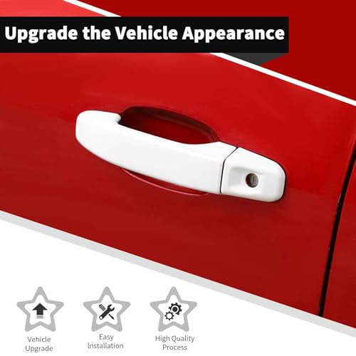 Voodonala White Door Handle Cover Trim Compatible with Chevy Colorado/GMC-Canyon 2014-2022 - color: White