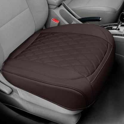 BEITK 1 Pack Leather Front Car Seat Cover Bottom Car Seat, Anti-Slip and Full Wrap Driver Car Seat Protectors, Luxury Waterproof Bottom Auto Seat Cushion Pad Mat for Most Vehicles(Coffee) - color: coffee-1pcs