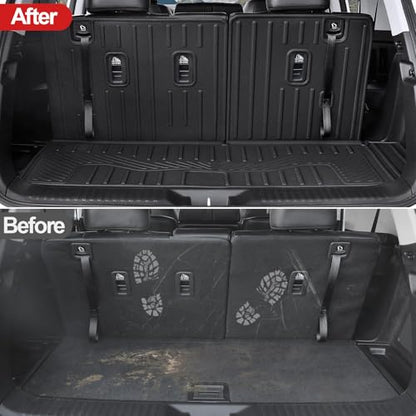 Cargo Mat for Honda Pilot 2023-2025 2026, All Weather TPE Cargo Liner with Backrest Mat Interior Protection for Honda Pilot TrailSport Touring Elite EXL Black Edition Accessories - size: for 2023-2026 Honda Pilot Cargo Mats