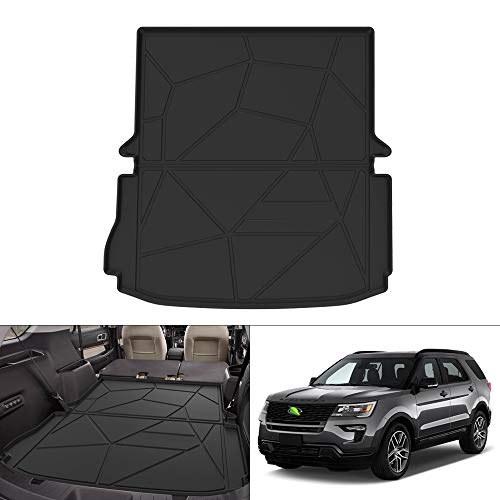 KUST Trunk Cargo Mat for 2011-2019 Ford Explorer, Rear Cargo Trunk Liner for Explorer Accessories All Weather Protection TPE Rubber Raised Edge - style: Explorer 2011-2019 │ Trunk Mat