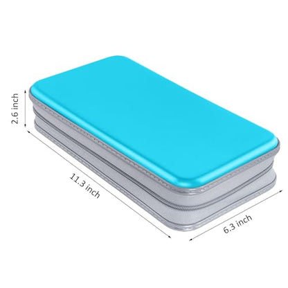 CD Case, Siveit DVD Case Holder 96 Capacity Hard Plastic CD DVD Disc Cases Storage Binder Wallet for Car Home Office Travel (Sky Blue) - color: Sky Blue