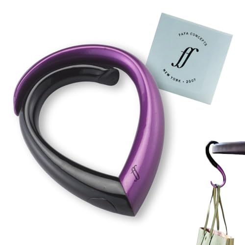 EMBRACE FafaConcepts Purse Hook Hanger – Lightweight, Durable Teardrop S Hooks | Bag Clip Holds 22 lb Bags, Backpacks, Totes | Purse Charms for Women, Men | Onyx & Amethyst - color: onyx/amethyst