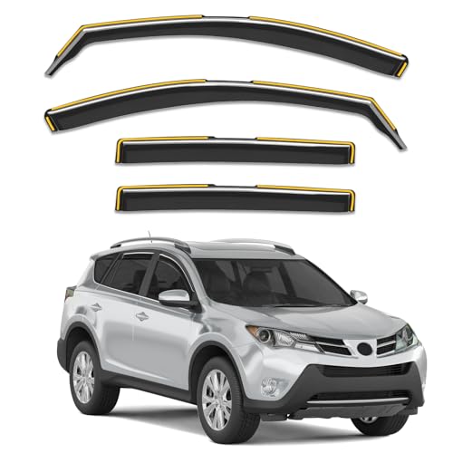 in-Channel Window Rain Guards Fit for Toyota RAV4 2013-2018,Rain Guards Visors Vent Visors Window Deflector, Vent Shades Car Accessories -4 pcs - size: Fit for 2013-2018 Toyota RAV4