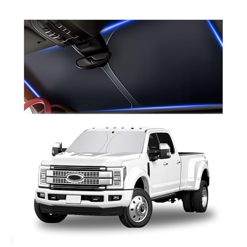 300T Thickened Automotive Glass Sunshade and Comes with Storage Bag,Keep Car Interior Cool,Windshield Sun Shade Compatible with Ford F250 Super Duty/F350 Super Duty/F450/F550 - color: for Ford F250 2017-2026