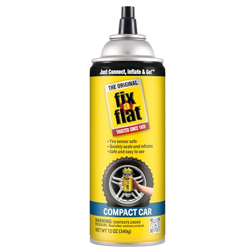 Fix-A-Flat S60410 Aerosol Emergency Flat Tire Repair and Inflator, for Compact Tires, Eco-Friendly Formula, Universal Fit for All Compact Cars, 12 oz. (Pack of 1) - size: 12oz