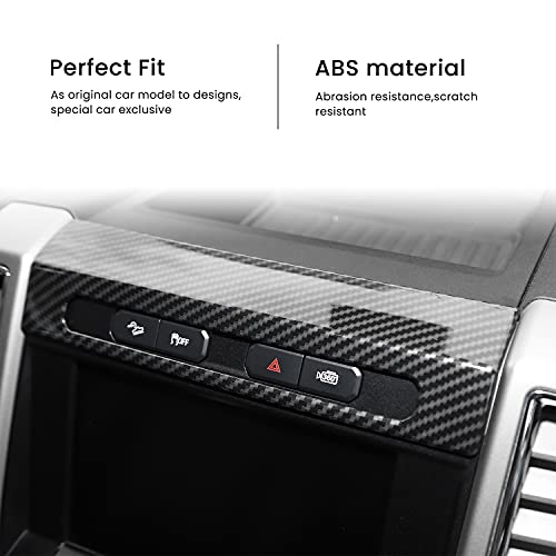 for F150 Emergency Llight Switch Trim Decorative Panel fit 2015 2016 2017 2018 2019 2020 Ford F150(Carbon Fiber Grain)
