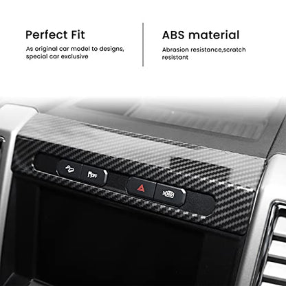 for F150 Emergency Llight Switch Trim Decorative Panel fit 2015 2016 2017 2018 2019 2020 Ford F150(Carbon Fiber Grain)