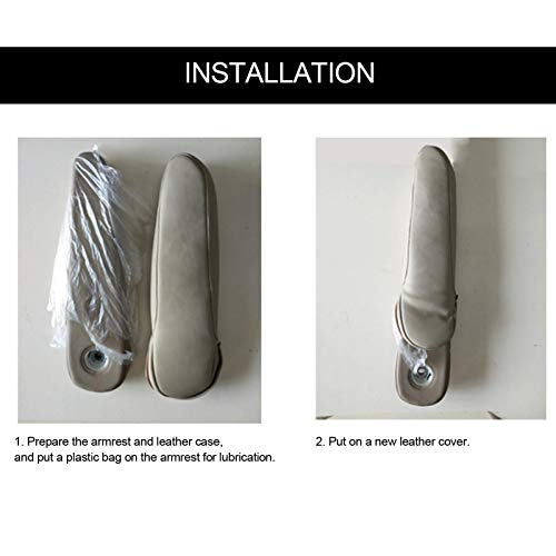 2Pcs Car Seat Armrest Handle Cover, Microfiber Leather Seat Armrest Car Interior Accessory Fit for CRV 2010-2017(Beige) - color: Beige