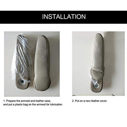 2Pcs Car Seat Armrest Handle Cover, Microfiber Leather Seat Armrest Car Interior Accessory Fit for CRV 2010-2017(Beige) - color: Beige