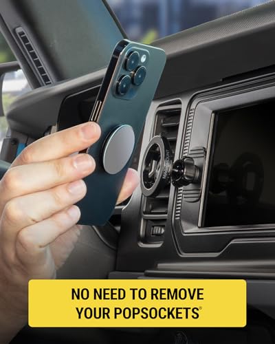 Scosche 5-in-1 MagSafe Car Mount Compatible with Popsocket, Magnetic Vent, Back-of-Display and Dashboard Cell Phone Holder, Tesla Phone Mount Compatible with iPhone 17/16/15/14/13/12, Samsung S25 - size: 1 Pack, style: Dash / Vent / Back of Display