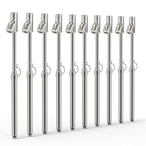 MEANLIN MEASURE Silver Double Straight Type Tire Pressure Gauge，Dual Head Air Pressure Gauge 10Pcs，Pressure Range 10-150 Psi(Suitable for Trucks, etc. - size: 10PCS
