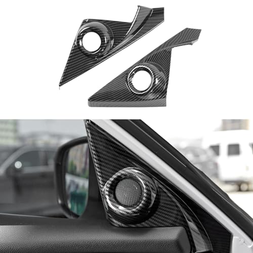 YINGTUU for Honda Civic Accessories 10th Gen 2016 2017 2018 2019 2020 2021 Car A-Pillar Speaker Decorative Sticker Cover Carbon Fiber Pattern - color: A Pillar Speaker Cover