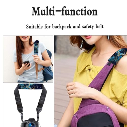 UNICEU Galaxy Blue Butterfly Car Seat Belt Covers, Soft Shoulder Strap Pad for Kids Adults, 2 Packs Soft Neoprene Safety Seatbelt Shoulder Strap - color: Moon Blue Butterfly