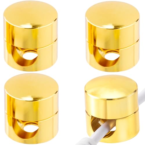 SmallCat 4 Sets Charger Holders for Cords, Gold Color Adjustable Cable Anchor Holders, Adhesive Metal Cord Clips, Cable Management Wire Organizers for Desk, Office, Nightstand - color: Gold,4sets