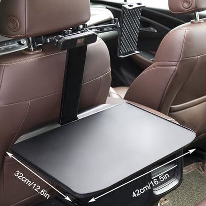 Car Seat Tray Table, Foldable Travel Tray for Rear Passenger Seat, Car Food Trays for Eating, Car Computer Desk, for Writing Laptop Dining Food Drink Work