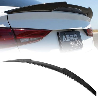 AeroBon Real Carbon Fiber Trunk Spoiler Compatible with 2014-2020 Audi A3 S3 RS3 Spoiler 8V Sedan Rear Spoiler (MV Style) Motorsport Version - size: MV