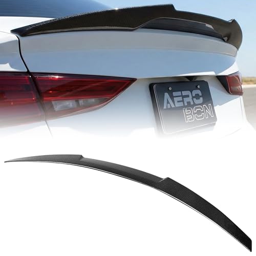 AeroBon Real Carbon Fiber Trunk Spoiler Compatible with 2014-2020 Audi A3 S3 RS3 Spoiler 8V Sedan Rear Spoiler (MV Style) Motorsport Version - size: MV