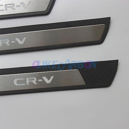 OLIKE Fashion Style Stainless Steel Door Sill Scuff Plate Guard Sills Protector Trim Compatible with Honda CR-V CRV 2023 2024