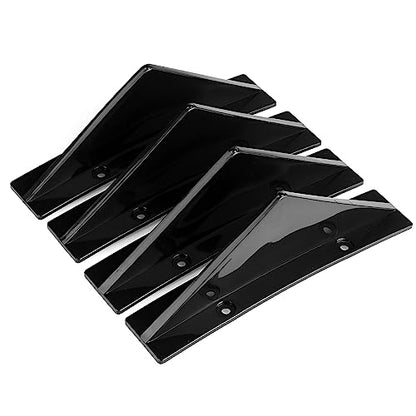 4pcs Car Rear Lower Bumper Wing Lip Diffuser, Anti-Crash Accessories Spoiler Shark Fin Protector, Rear Bumper Splitter Lip Wing with Screw, Universal Auto Decoration for Car SUV Truck - style: Curved/Black