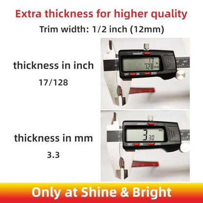 16Ft Chrome Silver Extra Thick Auto Molding Trim Universal Bumper Window Door Body Side Decorative Strip Scratch-Proof (Width: 1/2inch [12mm]) - size: Width: 1/2inch [12mm]