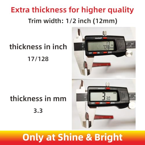 16Ft Chrome Silver Extra Thick Auto Molding Trim Universal Bumper Window Door Body Side Decorative Strip Scratch-Proof (Width: 1/2inch [12mm]) - size: Width: 1/2inch [12mm]