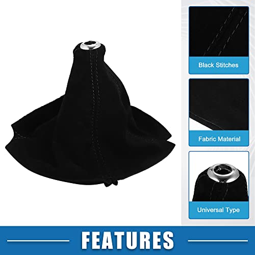 Car Shift Boot Cover Universal Gear Shift Knob Boot Dust Cover Suede Black - color: Black