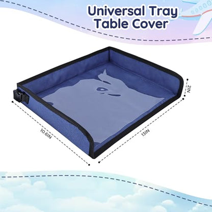 Kids Travel Tray Table Cover with Pockets, Airplane Tray Cover Kids, Toddler Airplane Travel Essentials for Plane or Train, Toddler Travel Essential Must-Haves and Flying Supplies (Blue) - color: Blue