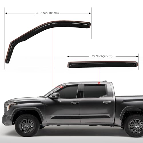 Nilight Side Window Deflectors for Toyota Tundra Crew Max 2022-2026 Window Visors Rain Guards, Vent Shade for Fresh Air, Rain & Snow Protection, Wind Noise Reduction-4PCS