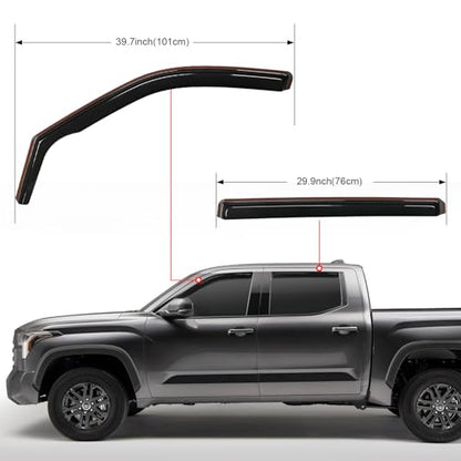 Nilight Side Window Deflectors for Toyota Tundra Crew Max 2022-2026 Window Visors Rain Guards, Vent Shade for Fresh Air, Rain & Snow Protection, Wind Noise Reduction-4PCS