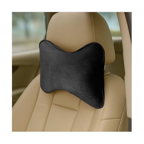 Car Headrest Pillow, Memory Foam Breathable Ergonomic Vehicle Seat Neck Pillow for Cervical Pain Relief, Soft Automotive Neck Supports Cushion, Universal for Sedan, RV, Truck (Black) - color: Black