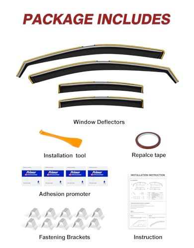 in-Channel Window Rain Guards Fit for Toyota Camry 2025 2026, Extra Durable Window Visors Window Deflectors Vent Visors Vent Shades Car Accessories-4 pcs 2-Q14 - size: Fit for 2025-2026 Toyota Camry