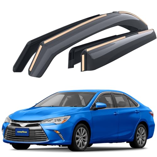 Goodyear Shatterproof in-Channel Window Deflectors for Toyota Camry 2015-2017, Rain Guards, Window Visors for Cars, Vent Deflector, Car Accessories, 4 pcs - GY007928 - color: For Camry 15-17